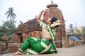 Beautiful indian girl dancer of Indian classical dance Odissi traditionally dressed in sari.incredable india