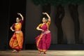 Two Indian Classical odissi dancer performing at stage