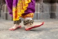 Indian Dance Form Odissi. Feet of asian classical dancer. Royalty Free Stock Photo