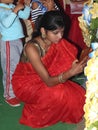 A beautiful Indian girl in saree