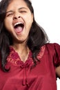 Beautiful indian girl taking yawning Royalty Free Stock Photo