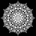 Indian inspired mandala pattern with black background Royalty Free Stock Photo