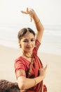 Beautiful indian woman dancer in traditional clothing Royalty Free Stock Photo