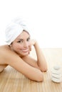 Beautiful indian woman portrait in a beauty spa Royalty Free Stock Photo