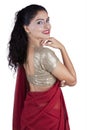 Beautiful Indian woman with sari clothes Royalty Free Stock Photo