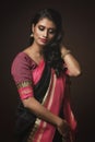 Beautiful Indian woman wearing traditional sari dress Royalty Free Stock Photo