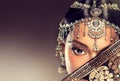 Beautiful Indian women portrait with jewelry. Royalty Free Stock Photo