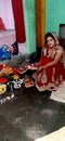 Beautiful Indian women worship work