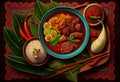 Beautiful indonesian food illustration vibrant AI generated