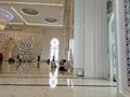 Beautiful indoor of `At Thohir` mosque with full white around, Depok, Indonesia - 2022