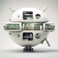 Infinite pods of futuristic housing clustered into an airplane Generative AI