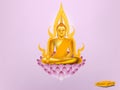 Vector of buddha sitting on lotus,buddha design