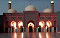 Mosque interior beautiful view, Generative Ai