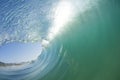 Inside out view of a wave breaking at Campeche beach in Florianopolis Brazil