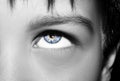 A beautiful insightful look boy`s eye. Close up shot. Royalty Free Stock Photo