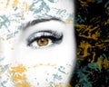 A beautiful insightful look eye with abstract spots. Close up shot Royalty Free Stock Photo