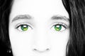 A beautiful insightful look eyes with vitiligo. Close up shot Royalty Free Stock Photo