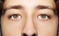 A beautiful insightful look man`s eye. Close up shot. Royalty Free Stock Photo