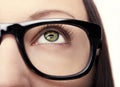 A beautiful insightful look woman`s eye. Close up shot. Royalty Free Stock Photo