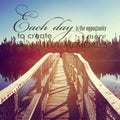 Beautiful instagram of bridge over water with inspirational quot