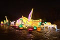 Beautiful installation of group of animals and sailboat in the background.