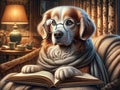 The Scholarly Pup: A Journey Through Pages. Generative AI.