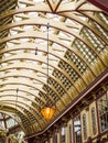 Beautiful interior curved roof architecture of Leadenhall Market