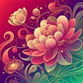 Delicate and colorful abstract decorative painted of a flower