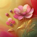 Delicate and colorful abstract decorative painted of a flower