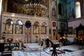 Beautiful interior with paintings cross and icons of Sioni Cathedral Tbilisi Georgia Royalty Free Stock Photo