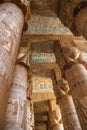 Beautiful interior of the Temple of Dendera or the Temple of Hathor. Egypt, Dendera, Ancient Egyptian temple near the