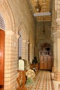 The beautiful interior with traditional light sets of the palace of bangalore.