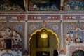 Beautiful and intricate wall decorations of Hotel Radhika Haveli Mandawa in Rajasthan, India Royalty Free Stock Photo