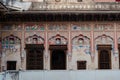 Beautiful and intricate wall decorations of Hotel Radhika Haveli Mandawa in Rajasthan, India Royalty Free Stock Photo