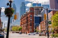 Beautiful inviting Toronto city landscape view with old vintage classic buildings