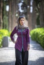 Beautiful iranian woman in Fin gardens in Kashan, Iran Royalty Free Stock Photo