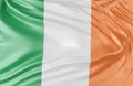 Beautiful Ireland Flag Wave Close Up on banner background with copy space.,3d model and illustration