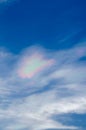 Beautiful iridescent cloud Irisation or rainbow cloud Royalty Free Stock Photo