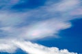 Beautiful iridescent cloud Irisation or rainbow cloud Royalty Free Stock Photo