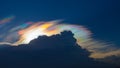 Beautiful iridescent cloud, Irisation or rainbow cloud