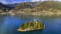 Beautiful Iseo lake scenery, aerial view, Italy Royalty Free Stock Photo