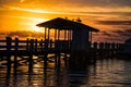 Beautiful Islamorada Florida Keys Sunrise Silhouette Royalty Free Stock Photo