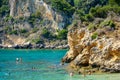 Beautiful island of Corfu, Paleokastritsa bay with charming and wonderful panoramic views Kerkyra