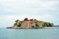 Beautiful Island and Luxury Resort Sveti Stefan, Montenegro. Balkans, Adriatic sea, Europe. Royalty Free Stock Photo