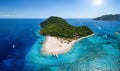 The beautiful island of Marathonisi or Turtle island in the bay of Laganas Royalty Free Stock Photo