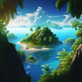 Beautiful island paradise with aqua waters