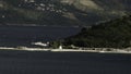 Beautiful islands taken from a bird's-eye view. Creative. The blue sea on which boats and ships move around small Royalty Free Stock Photo