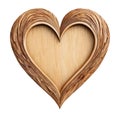 Beautiful isolated wood heart with copy space