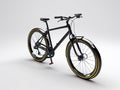 3d bicycle with gradient background black and yellow color