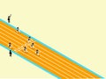 Beautiful isometric design of athletics on running track with copy space Royalty Free Stock Photo